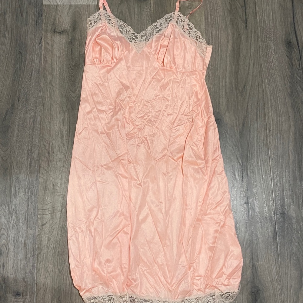 Vintage Satin Pink Slip Dress